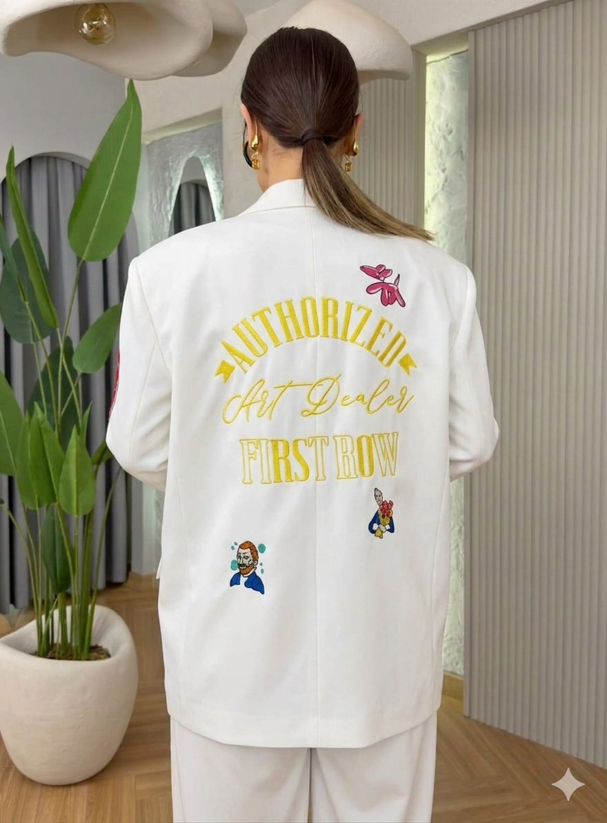 Nakışlı Oversize Blazer Ceket
