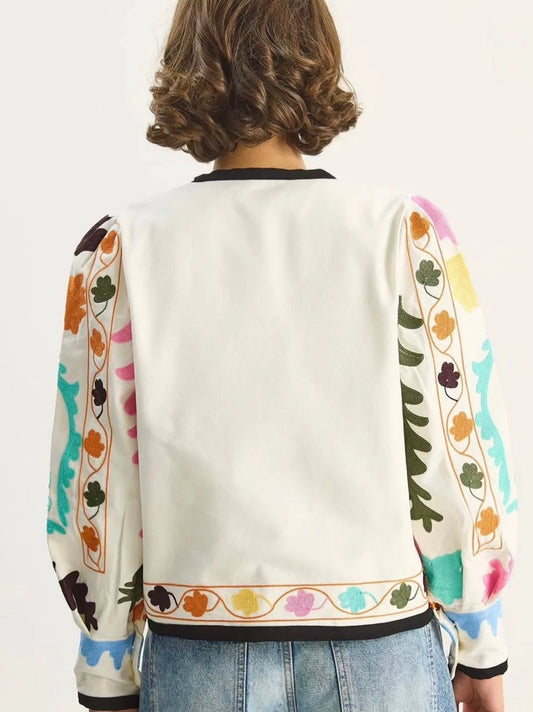 Nakış İşlemeli %100 Cotton Ceket