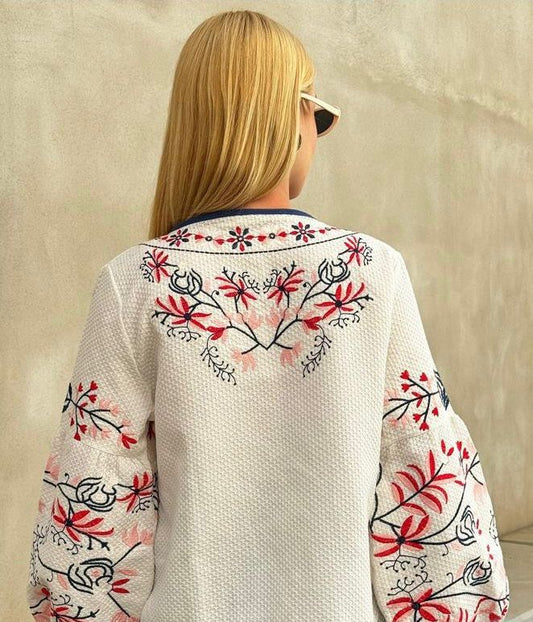 Nakış İşlemeli %100 Cotton Ceket