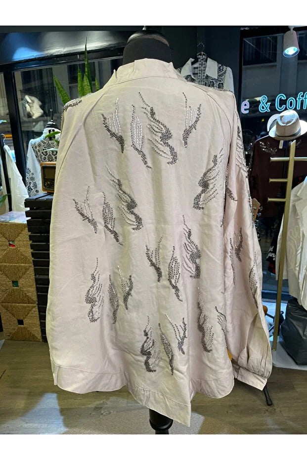Taş İşlemeli Özel Tasarım Pamuk Kimono