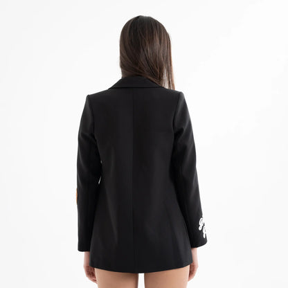 Nakış İşlemeli Pamuk Blazer Ceket