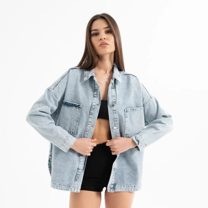 Taşlı Denim Kot Ceket