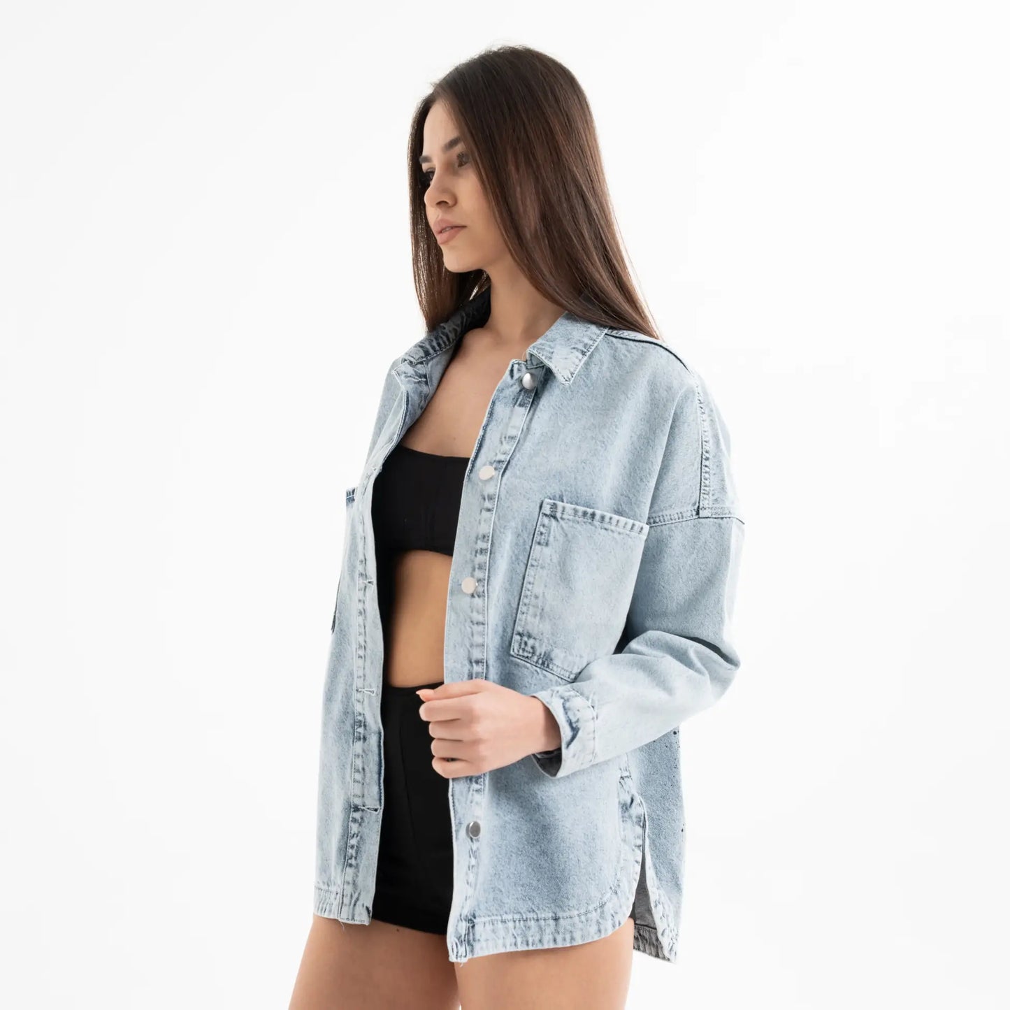 Taşlı Denim Kot Ceket