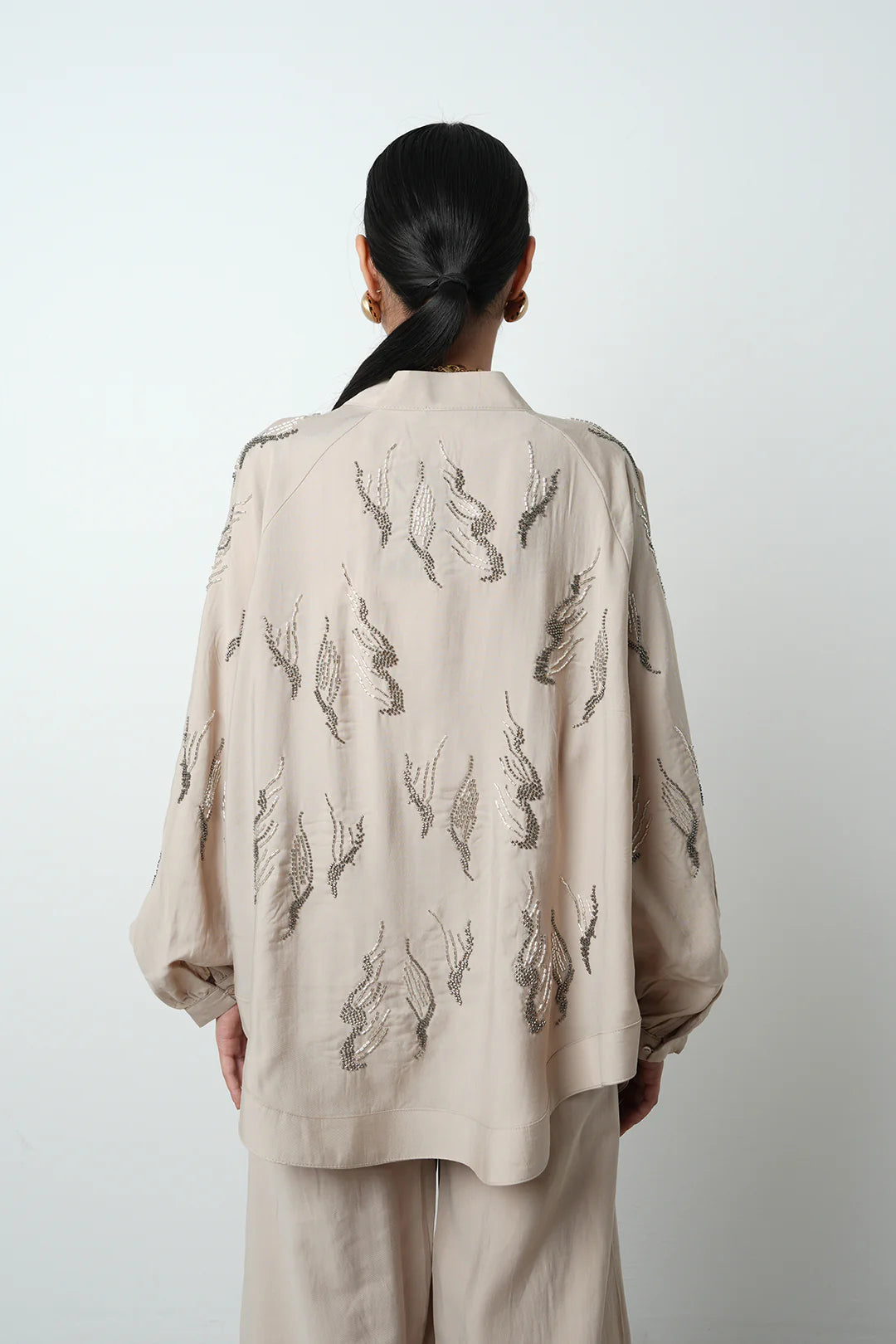 Taş İşlemeli Özel Tasarım Pamuk Kimono