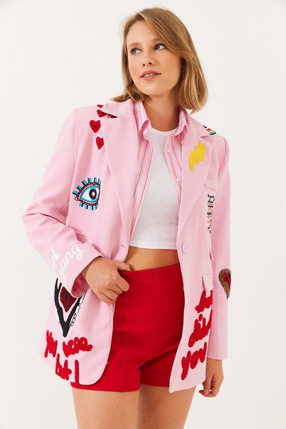 Nakış İşlemeli Özel Tasarım Blazer Ceket