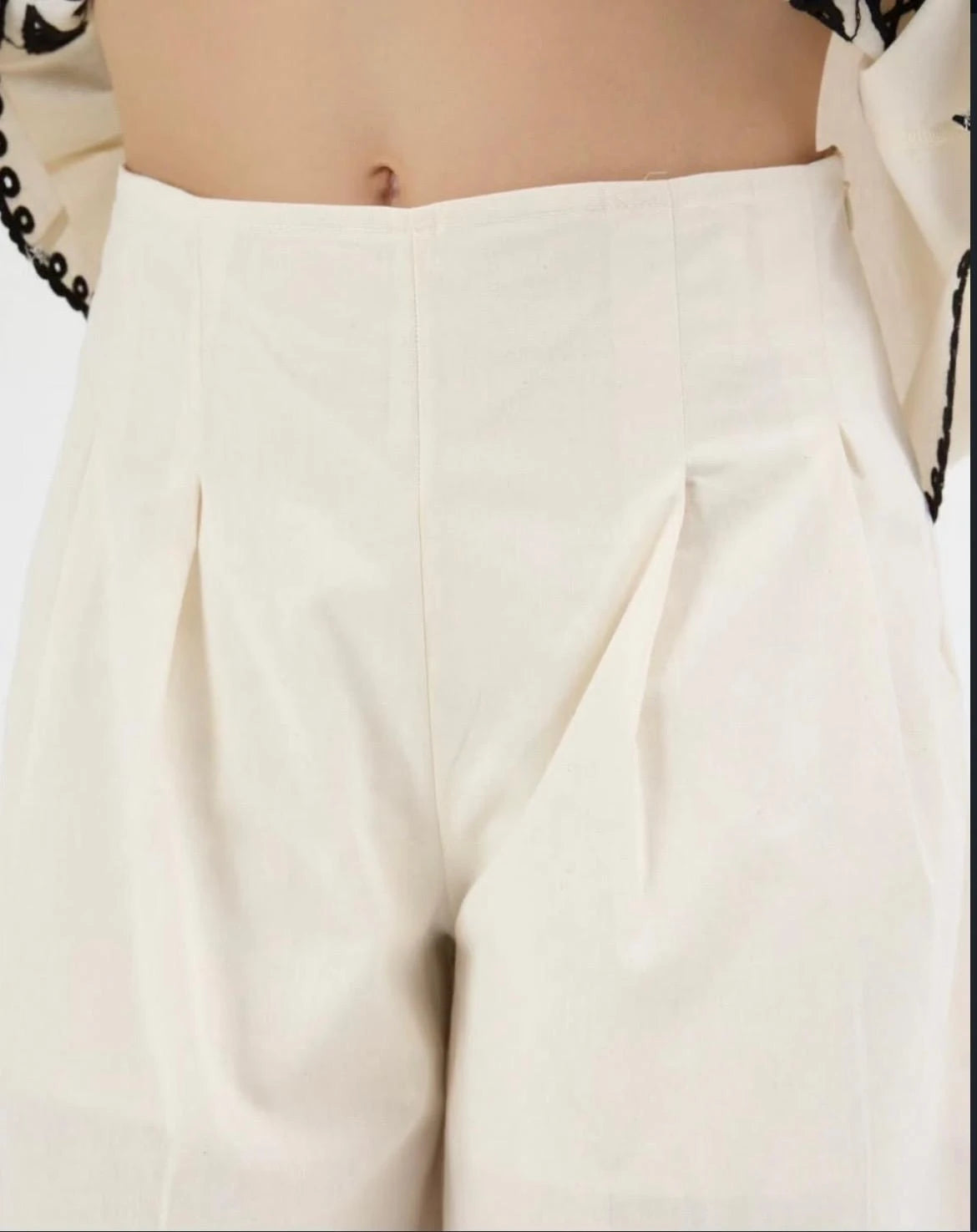 Nakışlı %100 Cotton Gömlek-Pantolon İkili Takım
