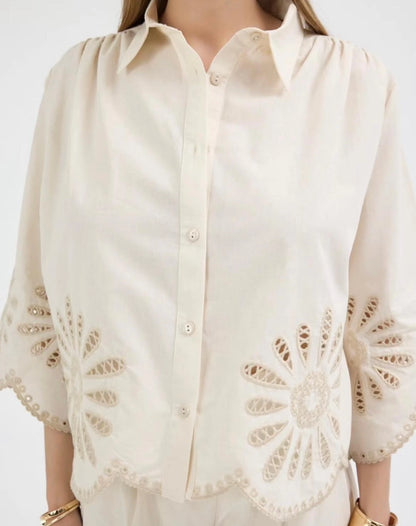 Nakışlı %100 Cotton Gömlek- Pantolon Takım