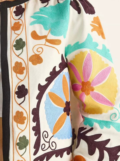 Nakış İşlemeli %100 Cotton Ceket