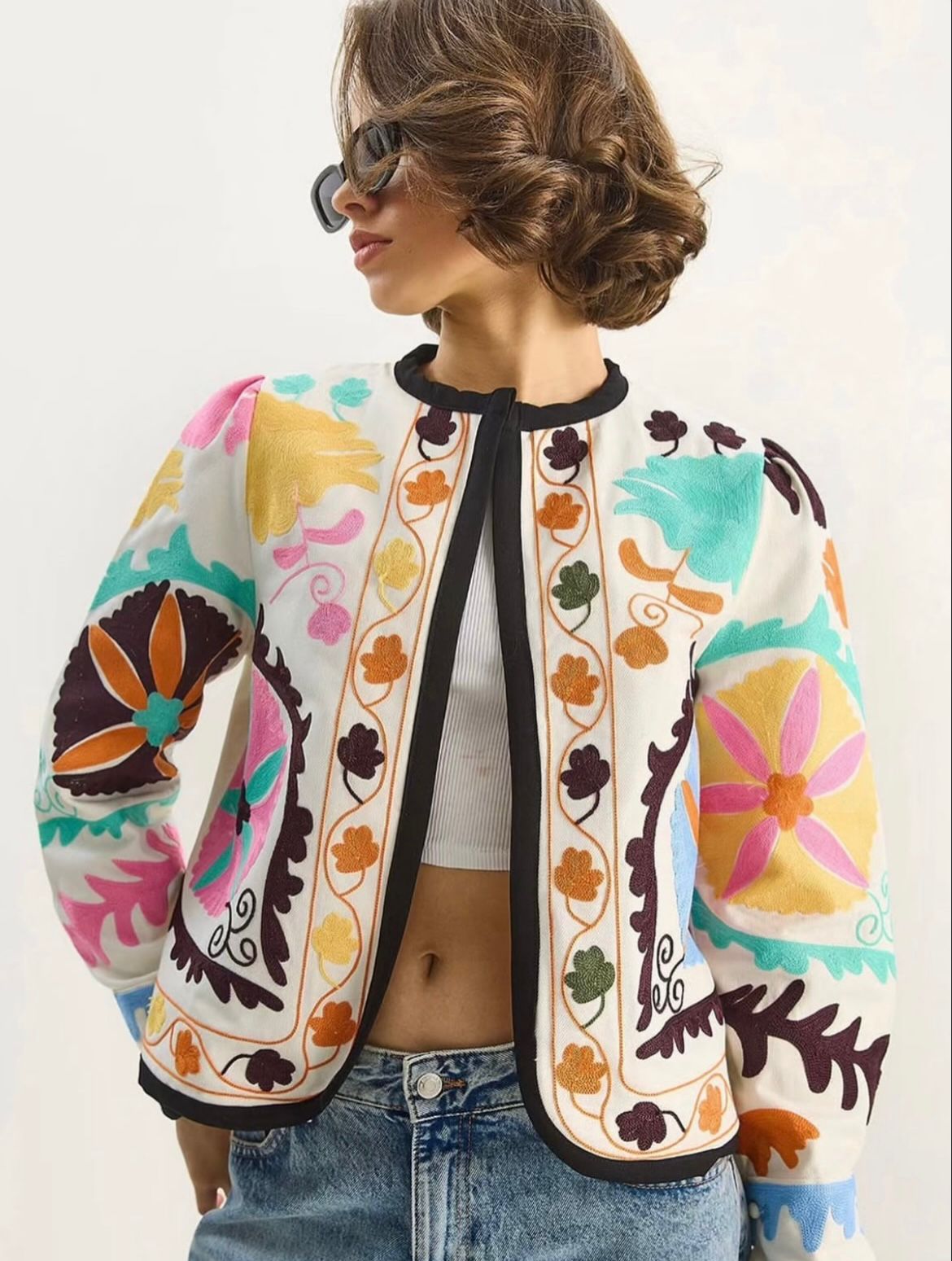 Nakış İşlemeli %100 Cotton Ceket