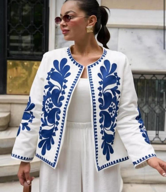 Nakış İşlemeli %100 Cotton Ceket