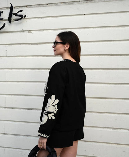 Nakış İşlemeli %100 Cotton Ceket