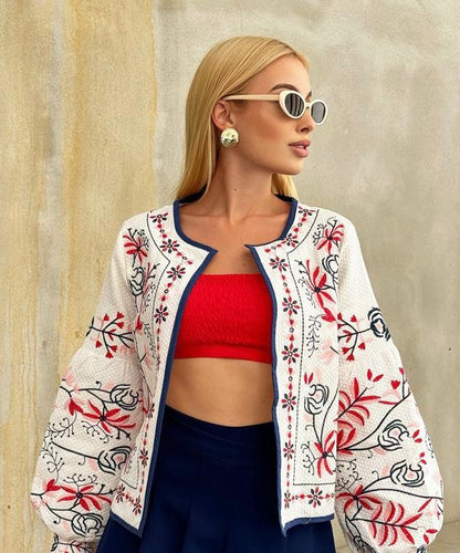 Nakış İşlemeli %100 Cotton Ceket