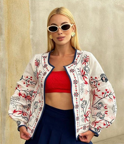 Nakış İşlemeli %100 Cotton Ceket