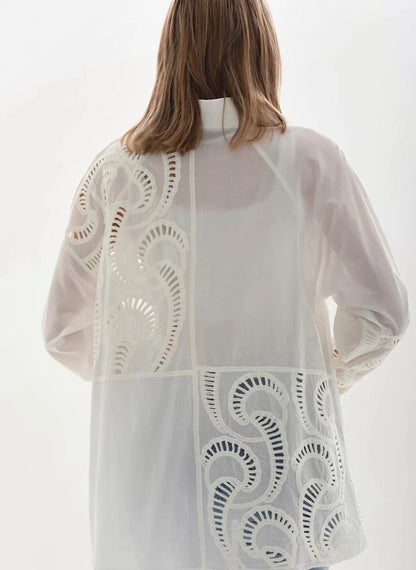 Nakışlı %100 Cotton İnce Yazlık Gömlek