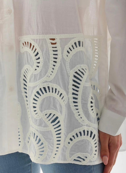 Nakışlı %100 Cotton İnce Yazlık Gömlek